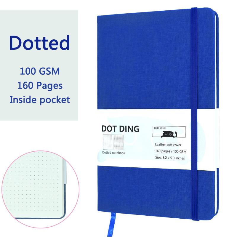 A5 Dotted Notebook Cloth Hardcover 100 GSM Paper Planner Diary Notepad Journal Students Agenda Stationery Office School Supplies