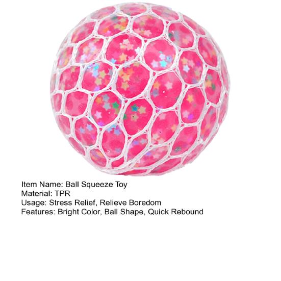 Jucărie pentru stoarcere cu minge Paiete încorporate TPR moale Rebound rapidă Minge de struguri Jucărie pentru strângerea stresului Jucărie senzorială Jucărie portabilă cu minge de decompresie