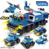 147PCS 6 IN 1 Police Series City Police Building Blocks Bricks Toy Assembling Puzzle Toys Gift for Children