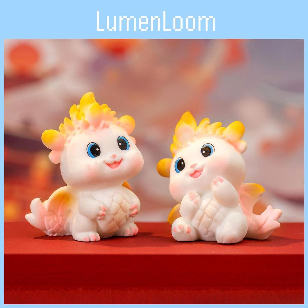Resin Craft Small Dragon Figurine Decorative Ornament With Cute Cartoon Design