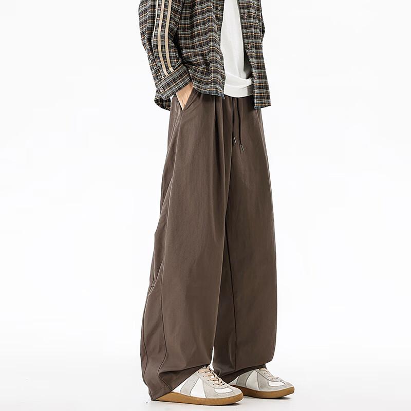 MMOPTOP Men's Japanese Style Loose Fit Curved Workwear Pants