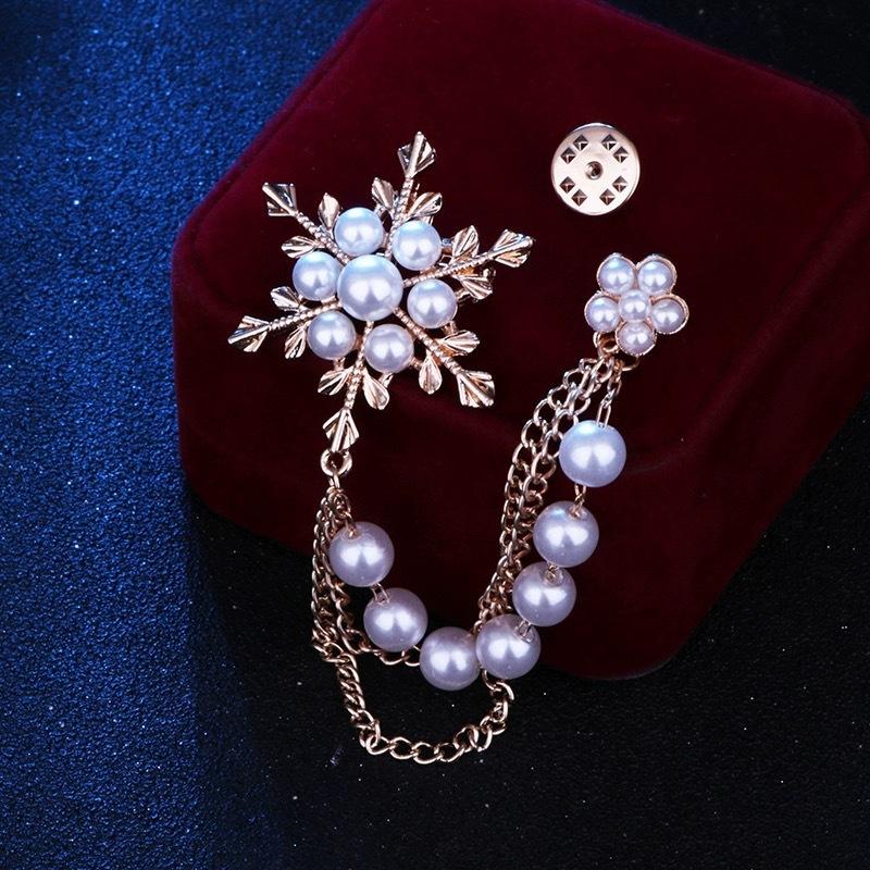 

Элегантные женские броши-булавки с жемчугом, цепочкой, кисточками и снежинками, подарки, модные цепочки, ювелирные изделия, эмалевые булавки, изысканные броши для одежды, подарок