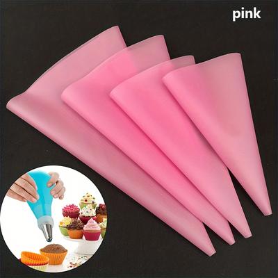 4 Stück Spritzbeutel aus Silikon, 25,4/30,48/35,56/40,64 cm, wiederverwendbare Spritzbeutel zum Dekorieren von Kuchen, Backzubehör für Kekse, Schokolade, Cupcakes