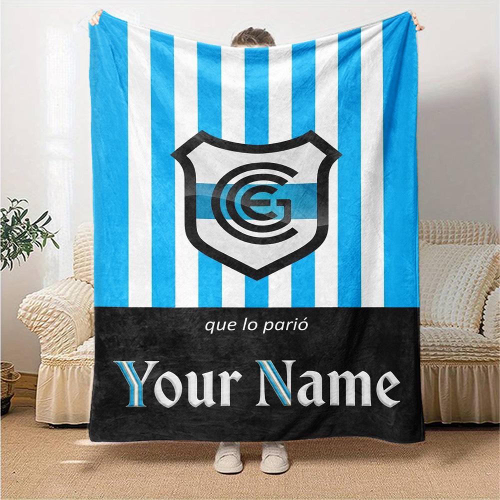 Name Custom Gimnasia de La Plata Print Flannel Blanket High Quality Warm Comfortable Cover for All Seasons Perfect for Gifts Home Decor