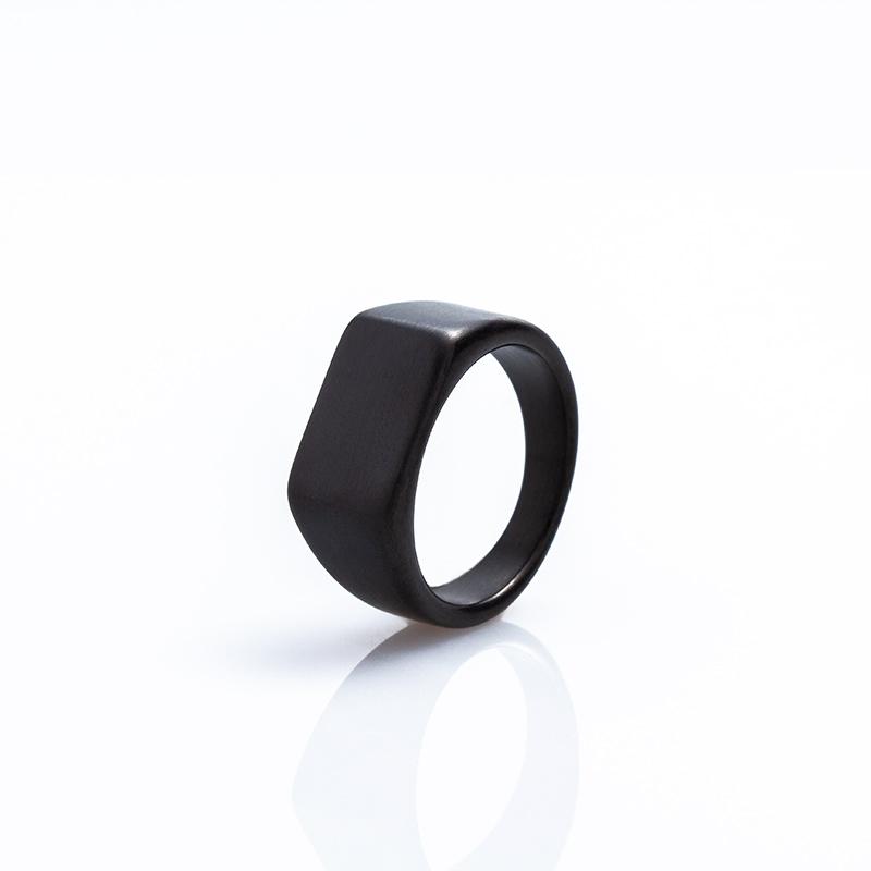 1pc Men's Domineering Simple Ring Business Type Male Finger Ring Full Rectangle Solid Hand Jewelry