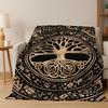 Tree of Life Nordic Mythology Yggdrasil Nature Cartoon Flannel Blanket Soft Throw Blanket for Bedroom Living Room Bed Travel Kid