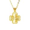 Spot TEMU explosion lucky light luxury four-leaf clover golden flower jewelry