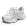 Silver dad shoes girl 2025 spring new trend Internet celebrity fried street leather mesh breathable platform sports running shoes