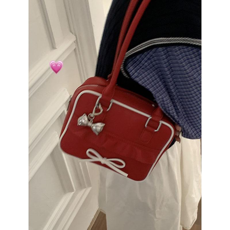 Korean niche design handbag bag women's 2025 new fashion bow small square bag commuter shoulder underarm bag