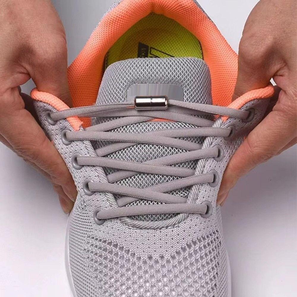 Easy Wear Semicircle No Tie Shoelaces Metal Lock Adjustable Lazy Laces Elastic One Size Fits All Shoe Rope Shoes Accessories