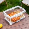 Food Storage Box Snack Box Container with Lid Large Capacity BPA Free Transparent Design Easy to Clean Divided Serving Tray