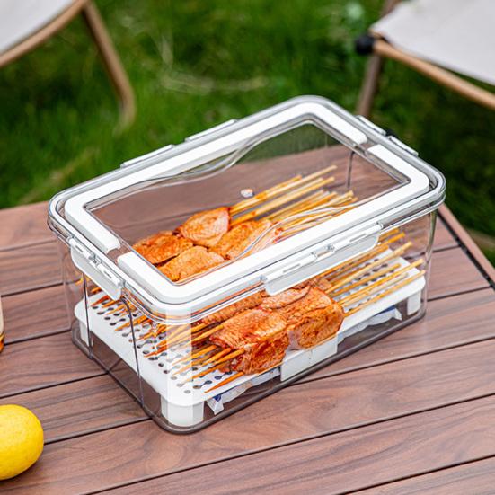 Food Storage Box Snack Box Container with Lid Large Capacity BPA Free Transparent Design Easy to Clean Divided Serving Tray