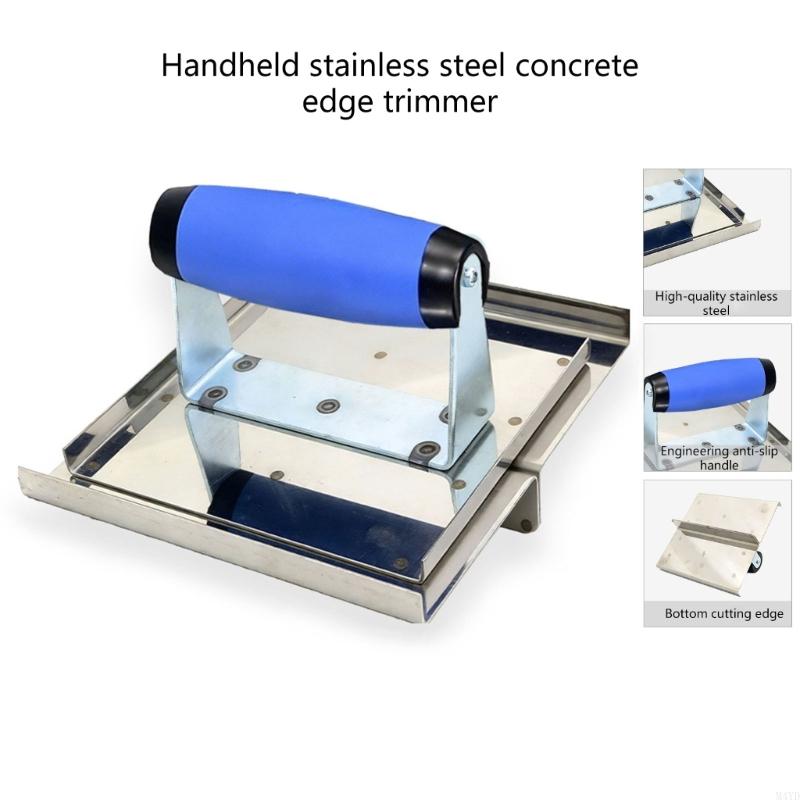 Stainless Steel Concrete Edging Tool With Nonslip Handle Concrete Groover Tool Ergonomic Hand Edger 6x6inch M4YD