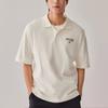Skechers Casual Simple Letter Loose Short Sleeve Polo Shirt Men Tops Cotton-Candy-White L225M086-0074