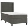 Lit - Maison Exclusive - 90x190 cm - Velours gris foncé - Matelas ressorts ensachés - Tête de lit réglable