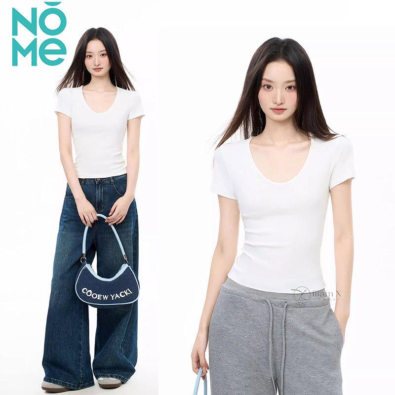 NOMeu Women s U-Neck Slim Fit Short Sleeve T-Shirt M