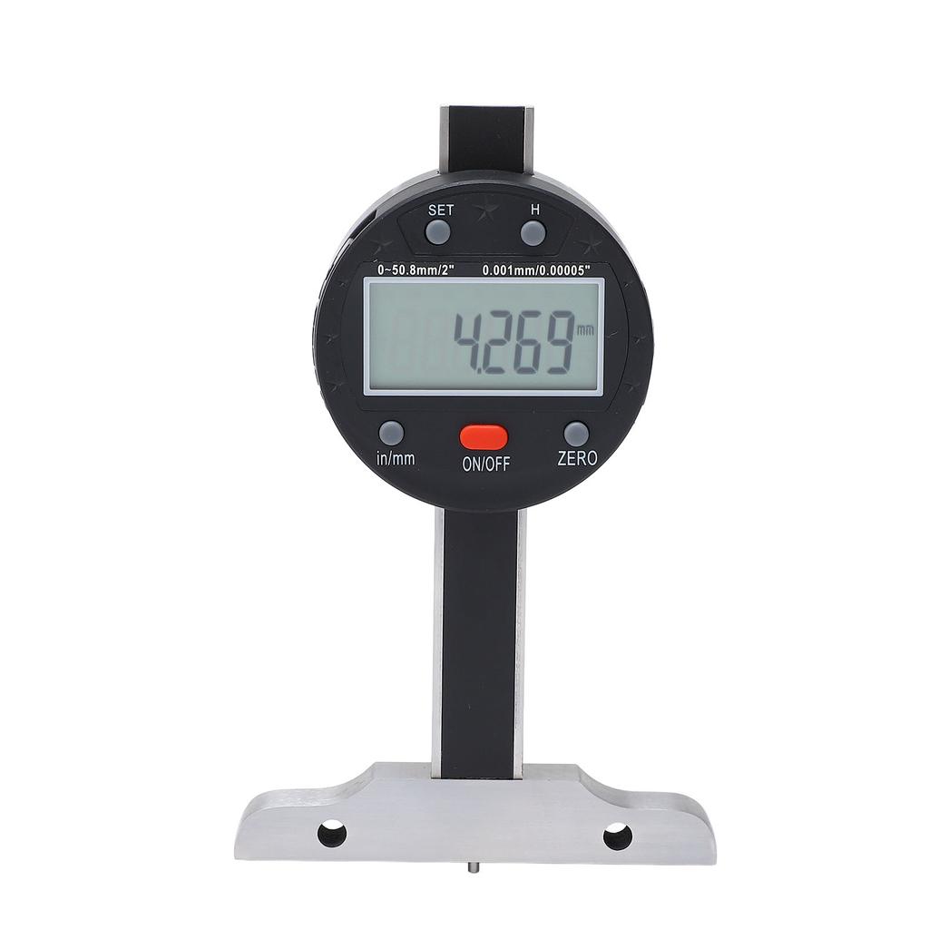 Depth Gauge High Accuracy 050.8mm Micrometer Thin Bar LCD Screen USB Port Electronic Depth Gage