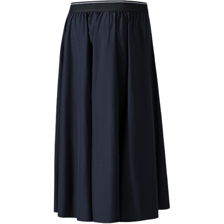 Anta Champion Travel Series Comfortable Simple Versatile Breathable Casual Long Skirt Women Skirts Legendary-Blue Basic-Black 162530208-2