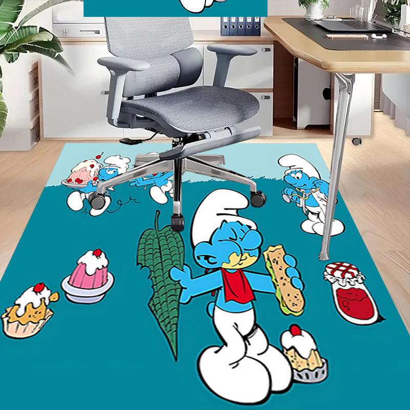 1pc Smurf Cakes Celebration Carpet for Playroom Bedroom Living Room Sofa Home Decor,kids Game Area Rug Non-slip Floor Mat Y72389