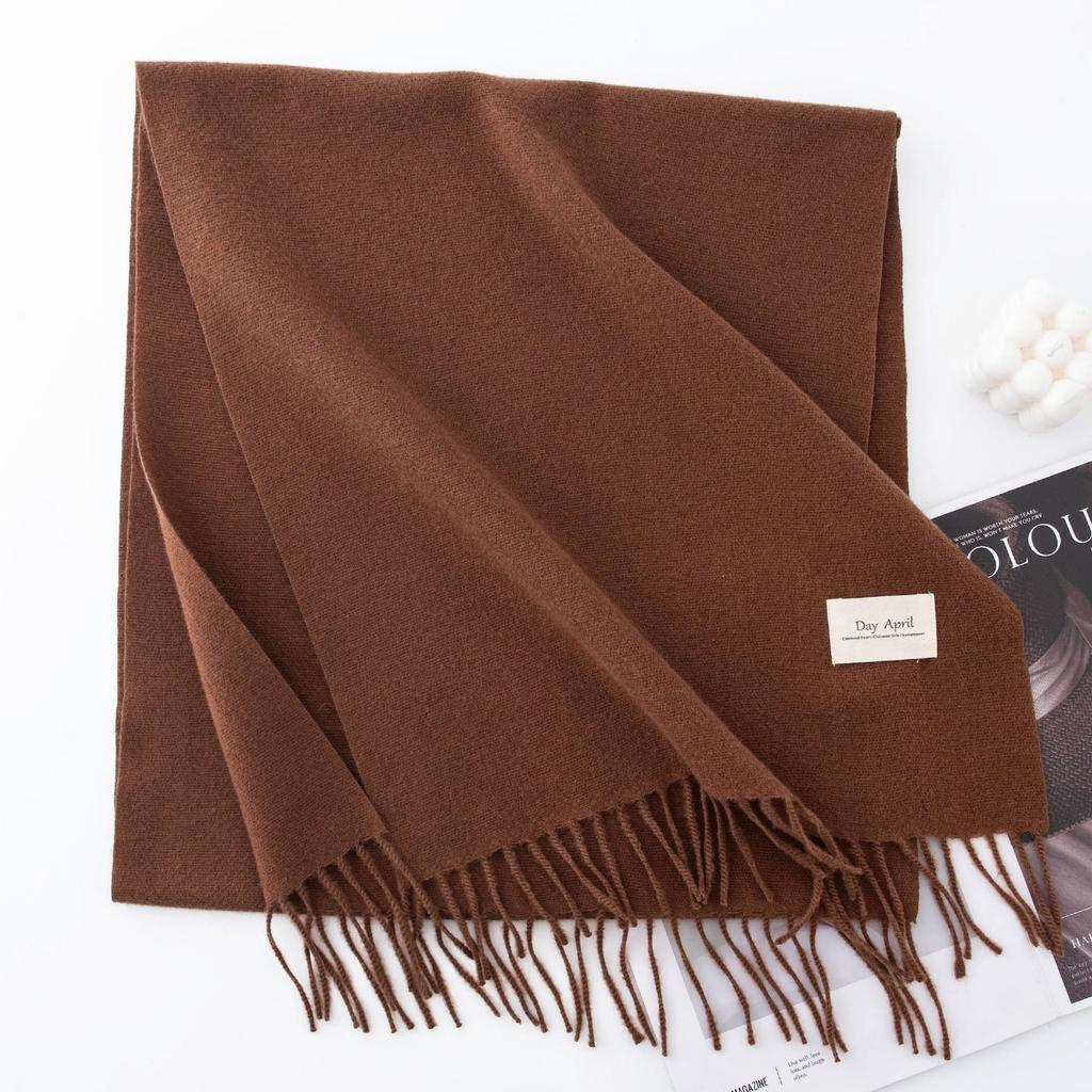 Solid Color, Maillard, Scarf, Ladies', Scarf, Warm Shawl Sunshade and Dust Prevention