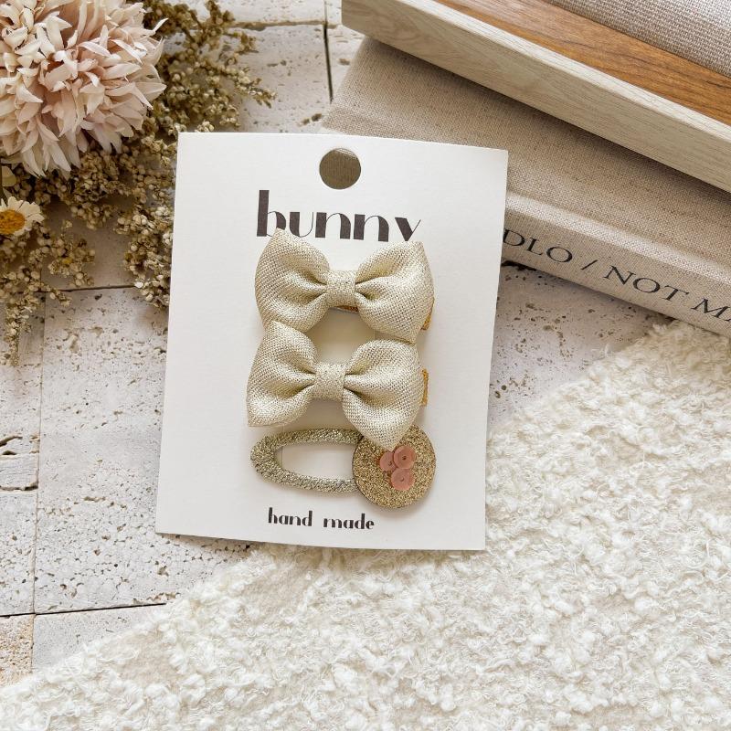 2/3pcs Golden Bright Leather Series Sweet Girl Children's Hairpin New Cute All-match Explosive Baby Broken Hair Bangs Side Clip