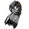 Women's Mohair Winter Scarf Cashmere Feel Tassel Scarf Colorful Striped Long Scarf Winter Shawls Wraps for Cold Weather