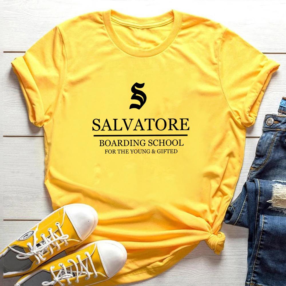 Salvatore Boarding School Tshirt TV Show TVD Vampire Diaries Tees Damon Stefan Salvatore Shirt Mystic Falls Vampire Fans Gift
