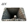 Heavy Duty Entry Mat 3D Skeleton Halloween Rug, Spooky Optical Illusion Entrance Depth Indoor Entryway Pattern Non-Slip Floor for Living Room Bedroom