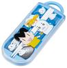 Skater Lunch Box Chopsticks Trio Set for 3rd Graders QQ Boys and Girls Children's (Chopsticks, Spoon, Fork) 16.5cm, (Ashibe, Gomachan) - (TACC2-A)