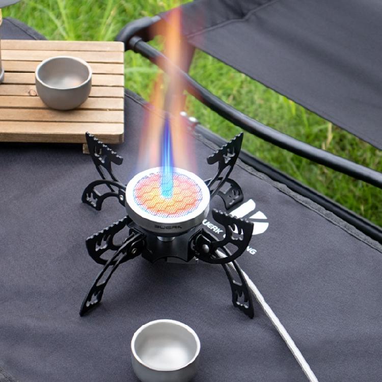 Foldable Camping Cooker  Burners Wind Resistant Flame 4 Leg Stability Compacts Portable Design for Outdoor Cooking