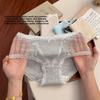 Ladies Spring and Autumn Sexy Lace Edge Pure Cotton 10A Anti Bacterial Mid Waist Briefs