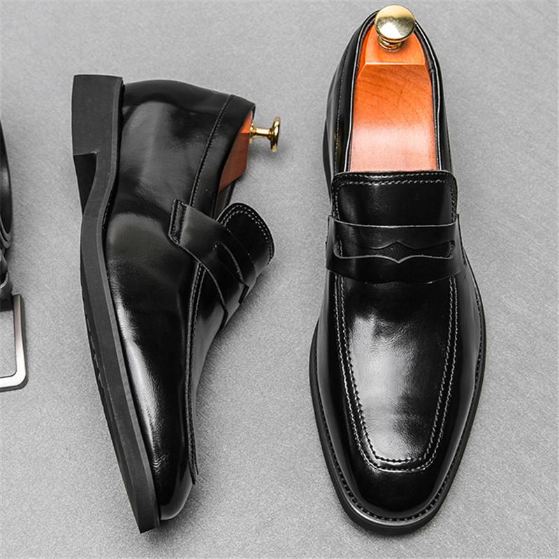 New Designer Penny Loafter Patent Leather Slip On Shoes For Men Casual Loafers Business Formal Dress Footwear Zapatos Hombre