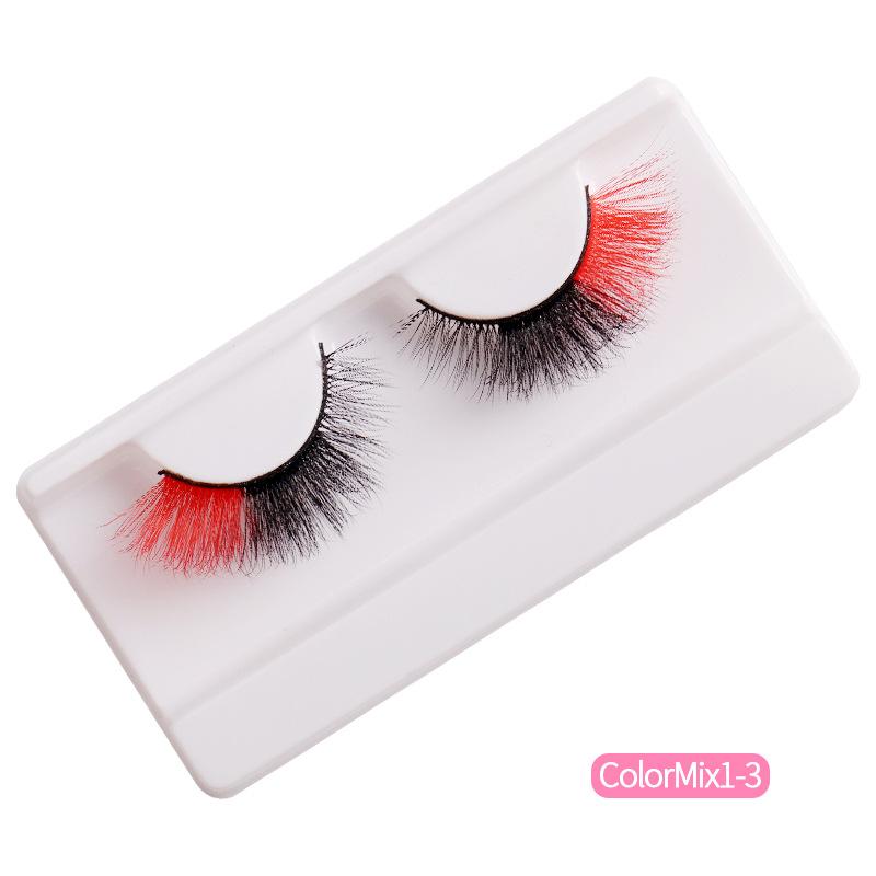 High Imitation Color Fried Hair Mink Hair False Eyelashes Grafted Eyelashes Dense Curled Eyelashes