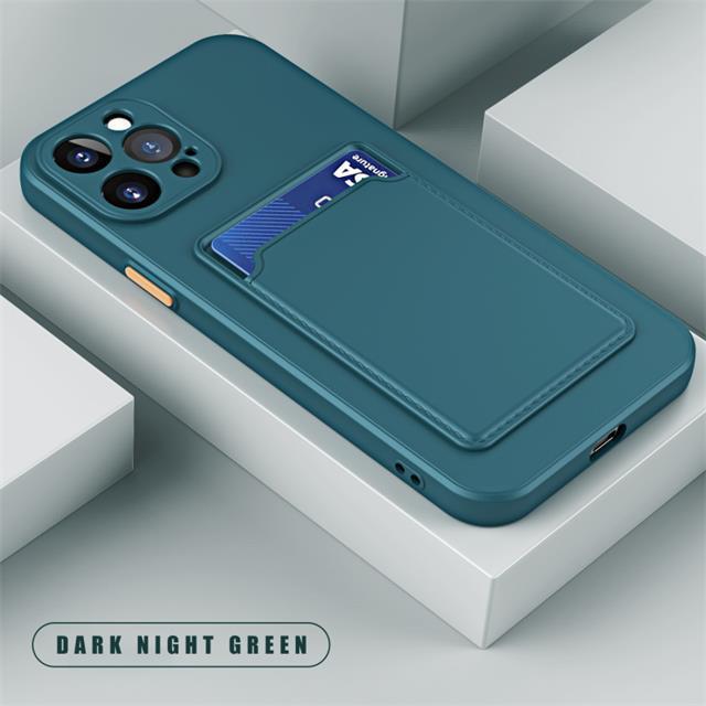 

Luxury Soft Silicone Wallet Case Funda For 17 Air 16 15 14 11 13 12 Pro Max Plus Card Holder Slot Back Cover Protective For iPhone 17 Air темно-зеленого