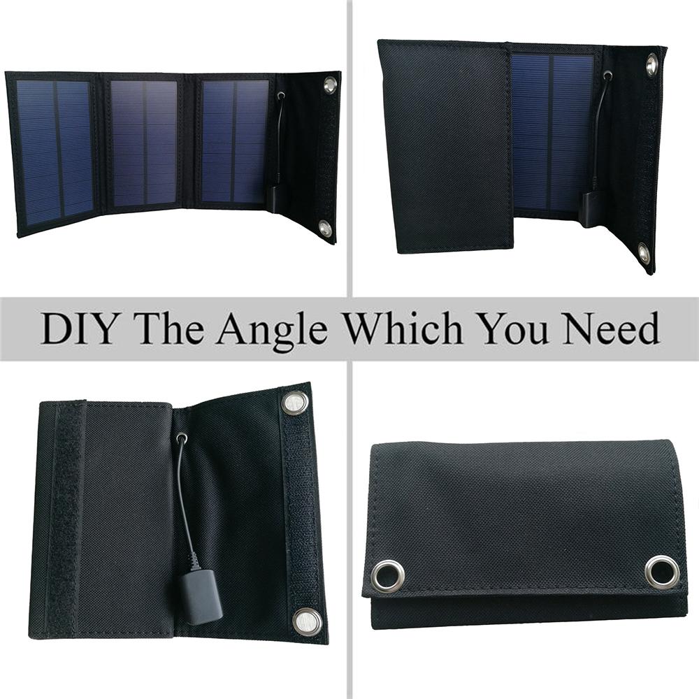 Outdoor Foldable Solar Panel Cells USB Portable Solar Charger Battery Charger for Mobile Phone Portable Cells Power Bank Battery