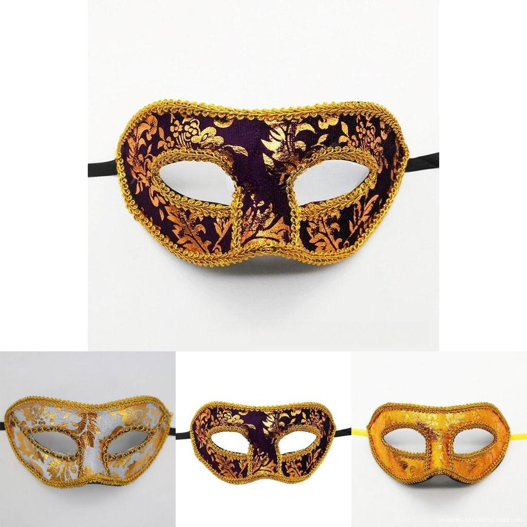 Tajemniczy Anioł Halloweenowa Impreza Maskaradowa Męska Maska Pluszowa Tkanina Maska na Pół Twarzy z Krawędziami z Tkaniny