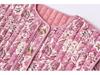 European & American Women's Floral Cotton Cardigan Jacket with Round Neck