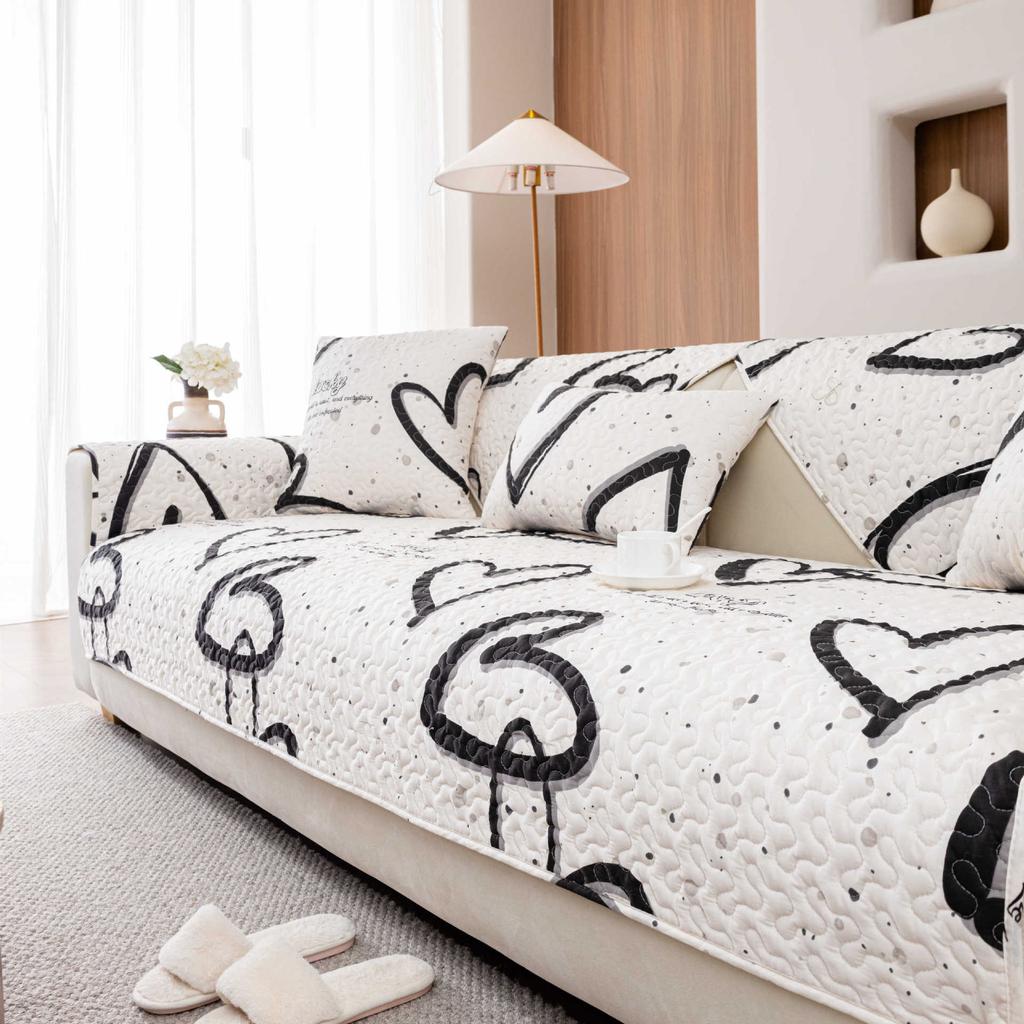 Cotton Twill Sofa Cushion Four Seasons Universal Modern Simple Non-Slip Sofa Cover Cloth Cushion Bay Window Sofa Cover