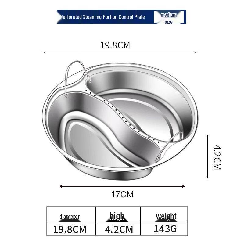 ZISIZ 304 Stainless Steel Divided Steamer Pot