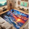 American Patriotic Theme Crystal Velvet Floor Rug Personalized Custom Name Text Warm Carpet Home Decoration