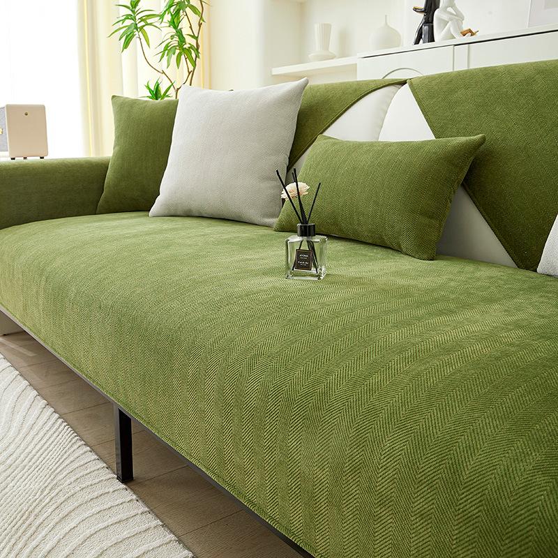 Simple Chenille Sofa Cushion, All-season Universal Anti-slip and Anti-run, Solid Color Leather Sofa Cover, Cover Cloth Towel