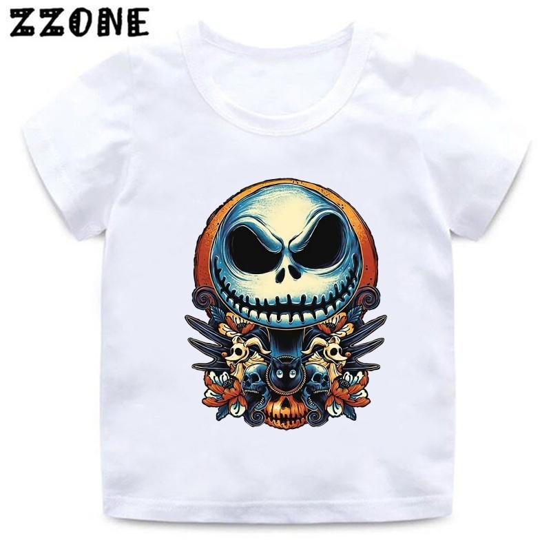 Halloween Town Pumpkin King Jack Skellington Print Kids T-Shirts Funny Girls Clothes Baby Boys T shirt Summer Children Tops