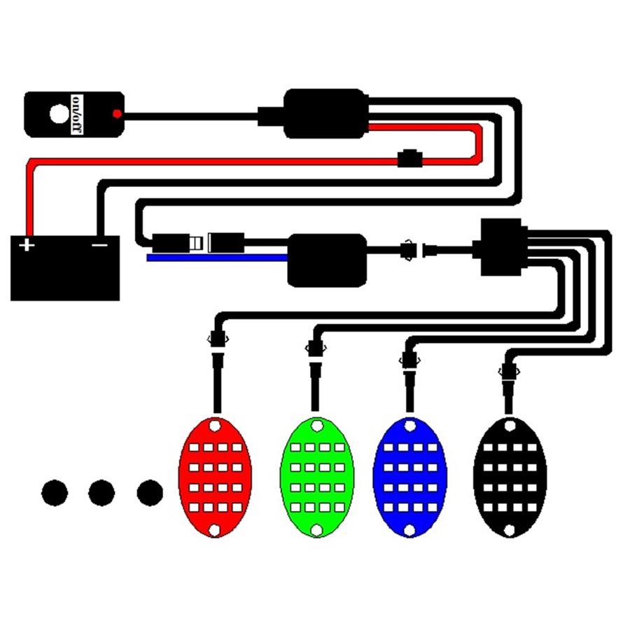 8PCS Underbody RGB LED Neon Light Atmosphere Bluetooth App Dual Remote Control