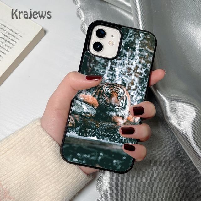 Krajews Tier Tiger weiche Handyhülle Abdeckung Für iPhone 17 Air 16 15 14 plus 12 13 pro max Hülle Schale Fundas
