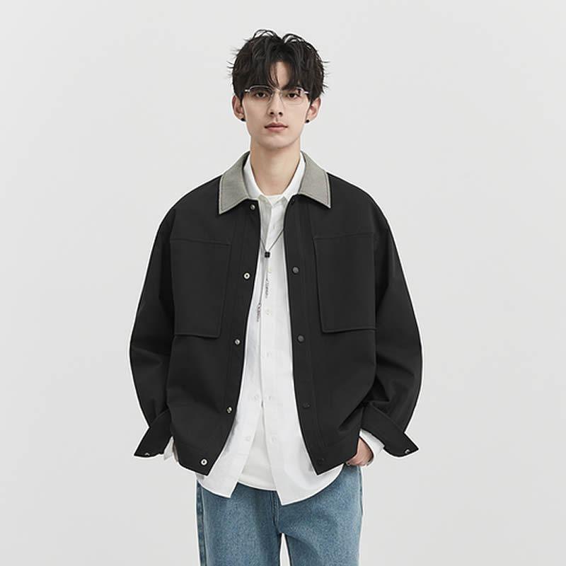 Men's Spring New Arrivals Contrasting Color Lapels High-end Jackets  Handsome Short Casual Tops