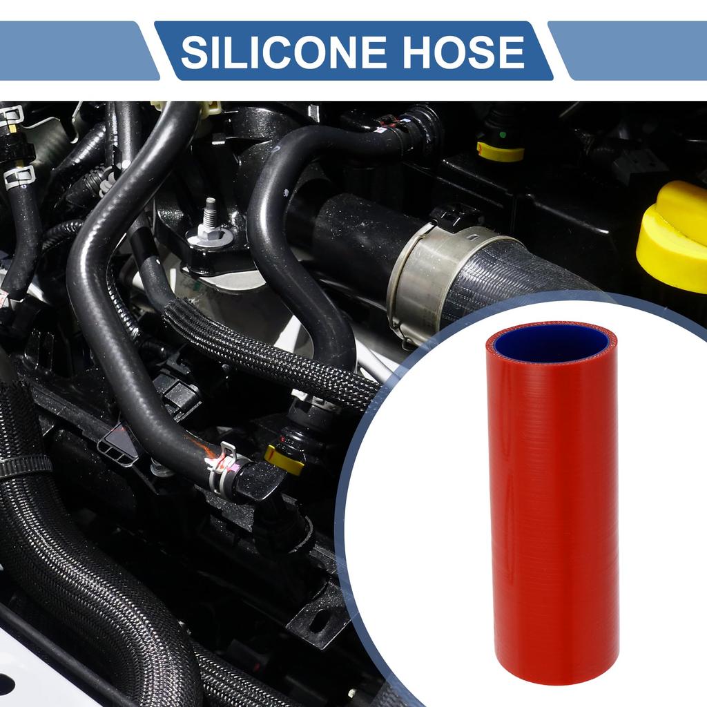 X AUTOHAUX 1 Set Inner Diameter 57mm/2.24" Length 200mm/7.87" 0 Degree Straight Blue Red