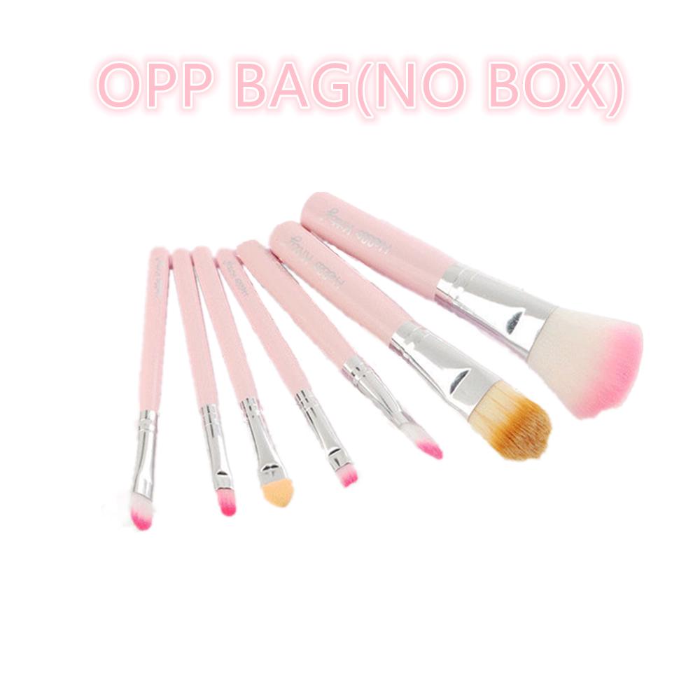 

Набір кистей для макіяжу, 7 шт. Косметичний портативний набір кистей для макіяжу з м’якою щетиною, набір кистей для макіяжу з коробкою OPP bag рожевий
