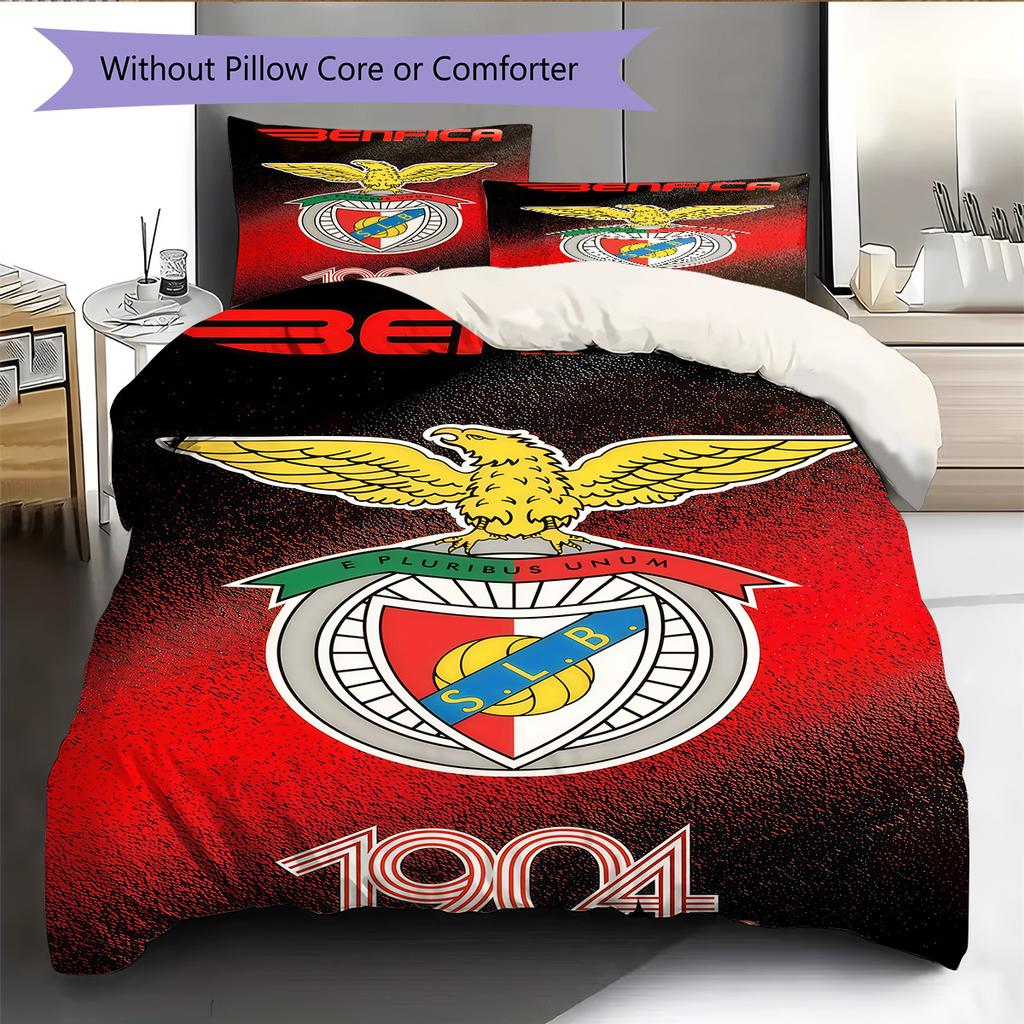 S.L. Set Copripiumino Trapuntato con Logo Benfica Federa Decorazione per la Casa Regalo di Compleanno (1 * copripiumino + 2 * federa, senza nucleo)