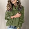 Women's spring Autumn Winter Plus Size Padded Short Jumper Pullover Loose Casual Warm Long-sleeved Half Height Collar Pullover Knit Sweater
