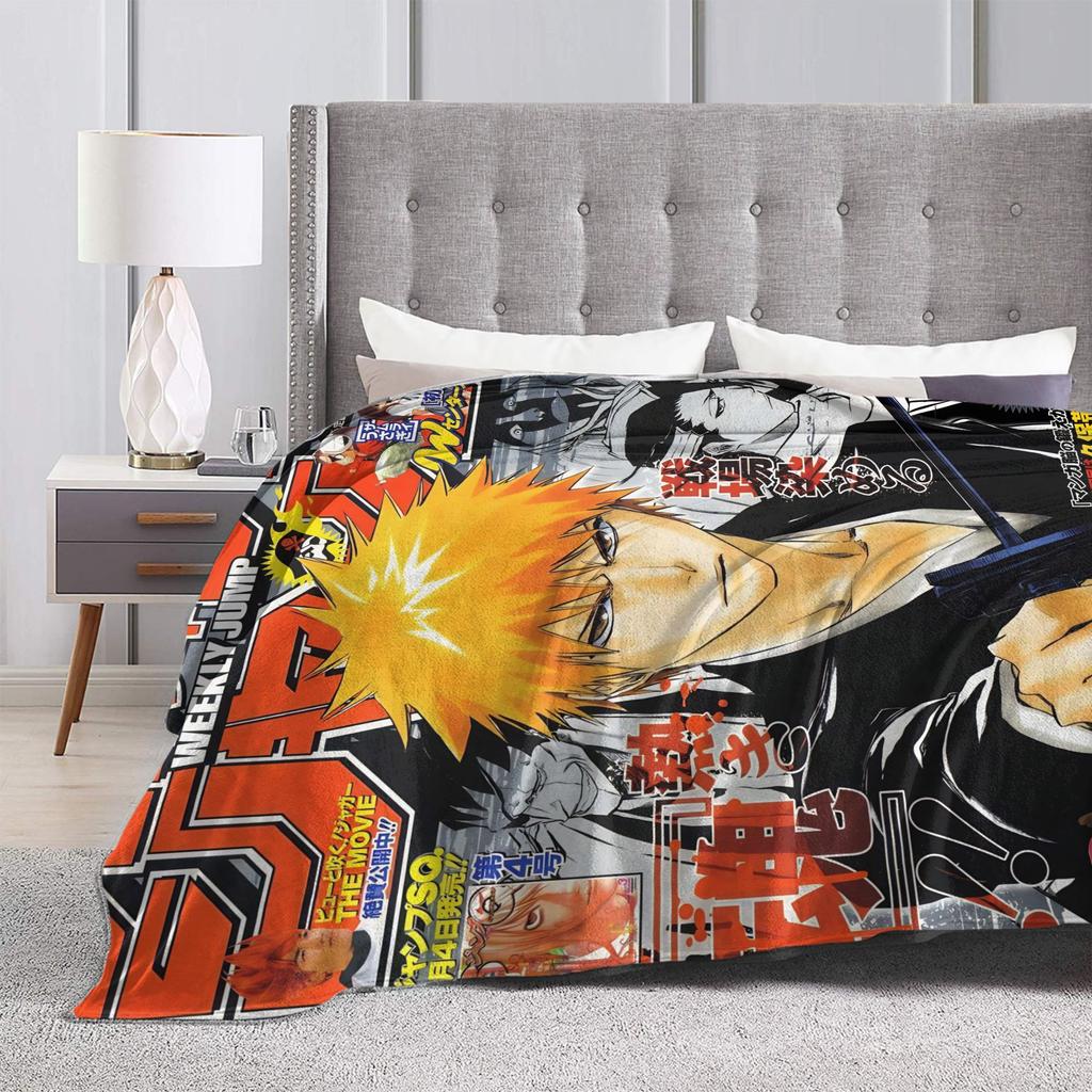 BLEACH Anime Ichigo  Blanket Quality Warm Soft  Throw Blanket Winter Picnic Couch Chair Sofa Bed Novelty Bedspread